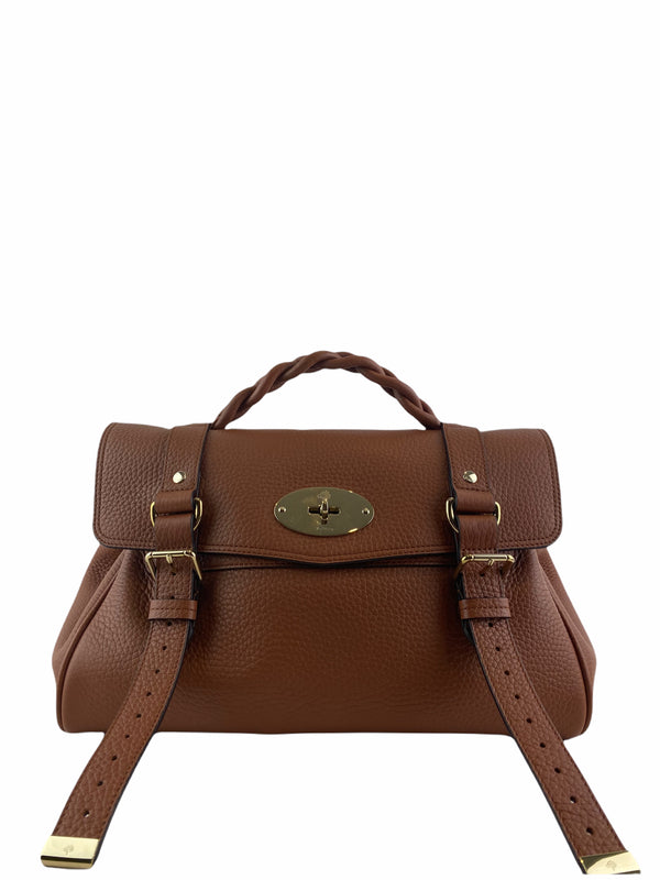 Mulberry Caramel Leather "New Alexa" Crossbody Satchel