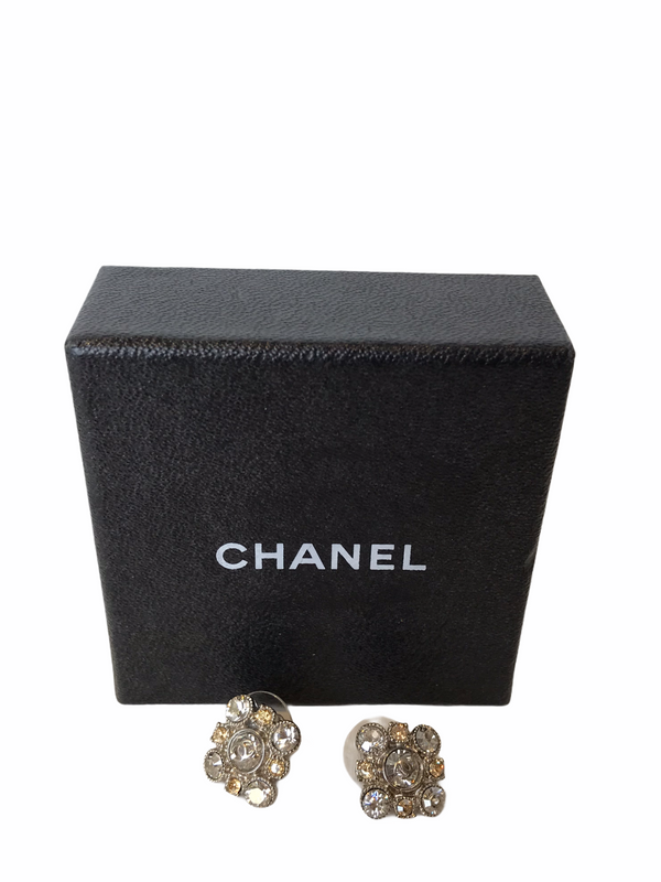 Chanel Silver "CC" Stud Earrings - As Seen on Instagram 21/02/21