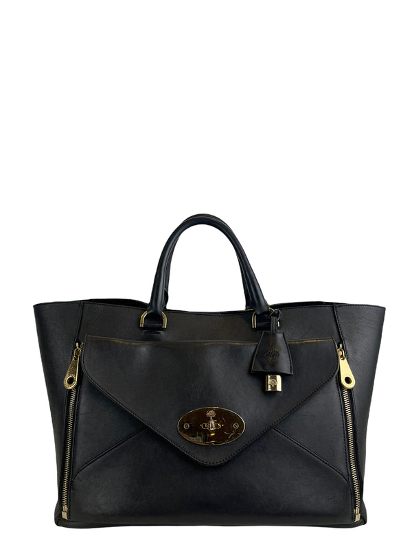 Mulberry Black Leather “Willow” Tote