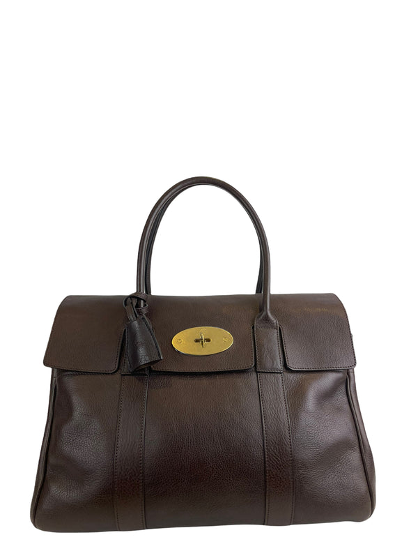 Mulberry Chocolate Brown Leather "Bayswater" Tote