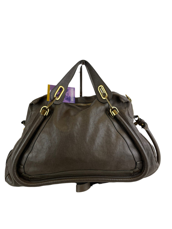 Chloé Brown Leather "Paraty" Top Handle Satchel