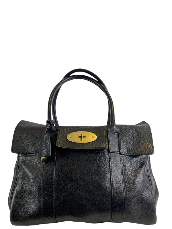 Mulberry Black Leather "Bayswater" Tote