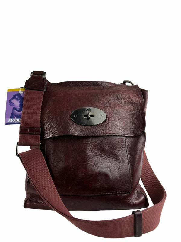 Mulberry Burgundy Red Leather Antony Messenger