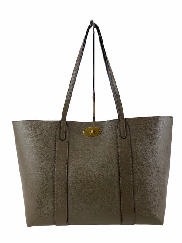 Mulberry Classic Taupe/Grey Leather Bayswater Shopper Tote