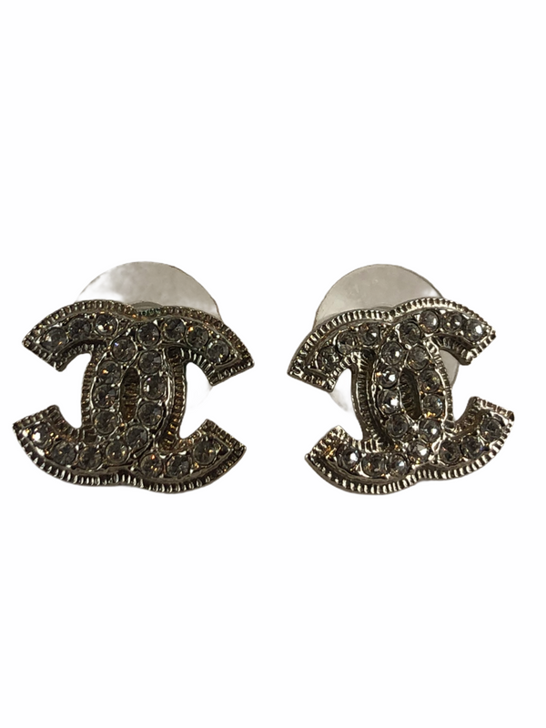 Chanel Silvertone CC Earrings - As seen on Instagram 04/04/21