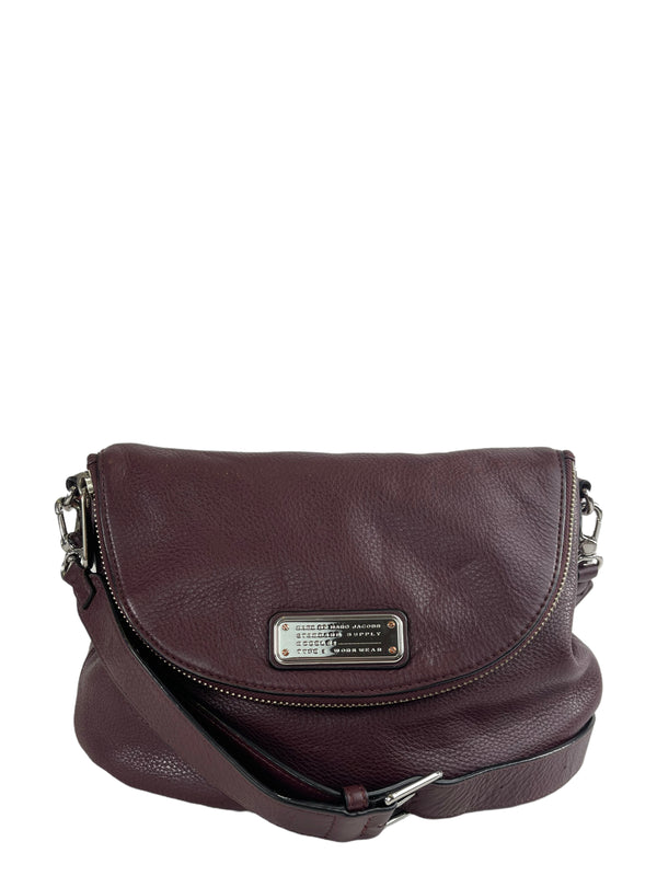 Marc Jacobs Plum Grained Leather "Natasha" Crossbody