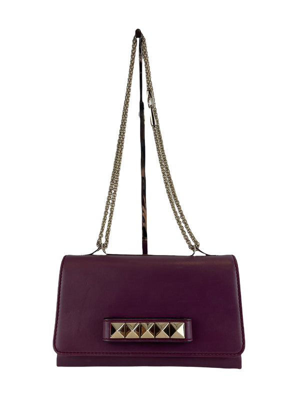 Valentino Purple Leather Rockstud Crossbody