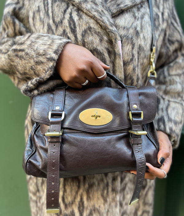 Mulberry Brown Leather 'Alexa' Satchel