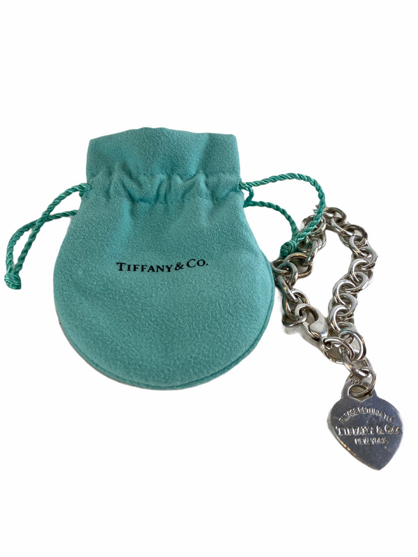 Tiffany & Co Sterling Silver Heart ID Tag Bracelet €169 Some Tarnishing - As seen on Instagram