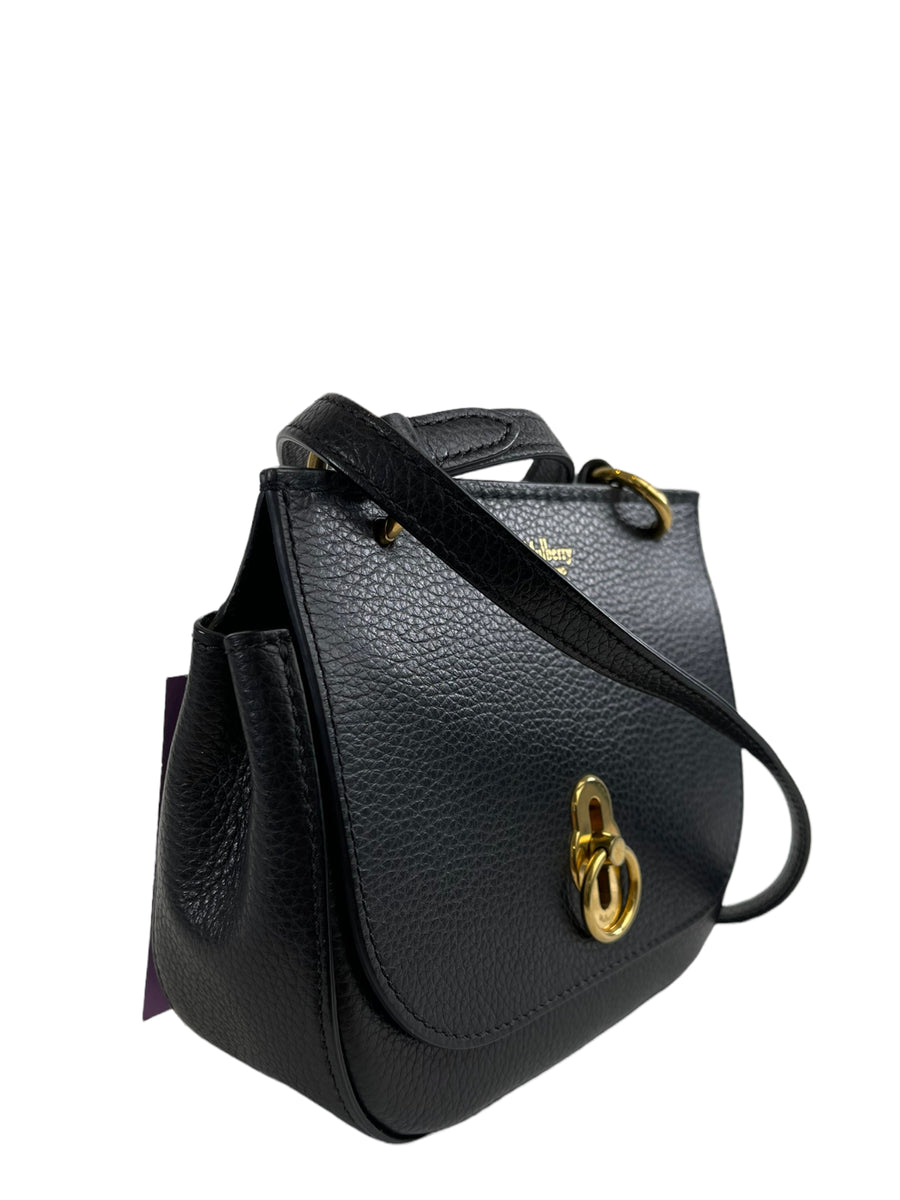 Mulberry Black Leather Mini Amberley Crossbody – Siopaella Designer ...