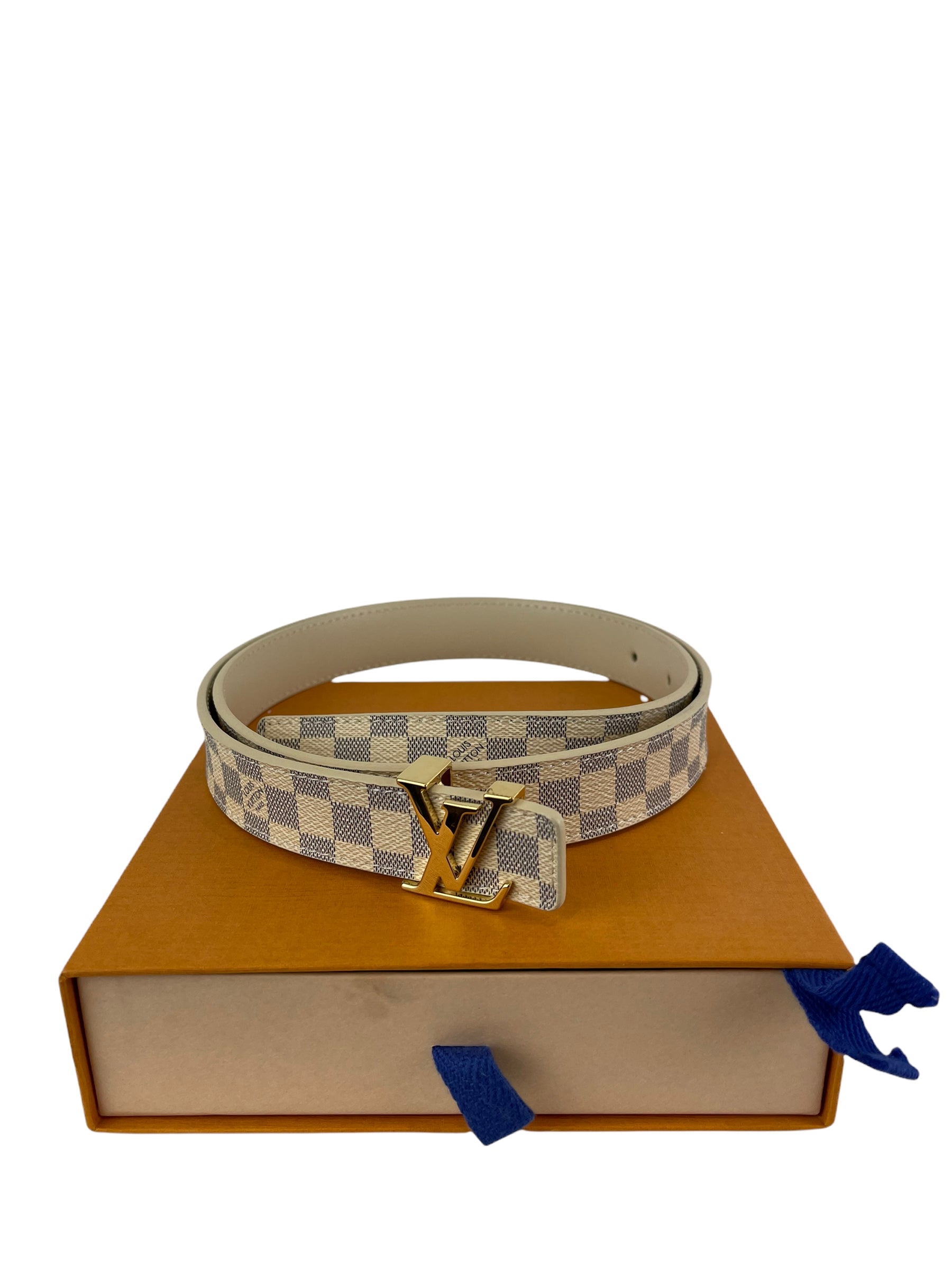 Louis Vuitton Damier Azur Belt Siopaella Designer Exchange