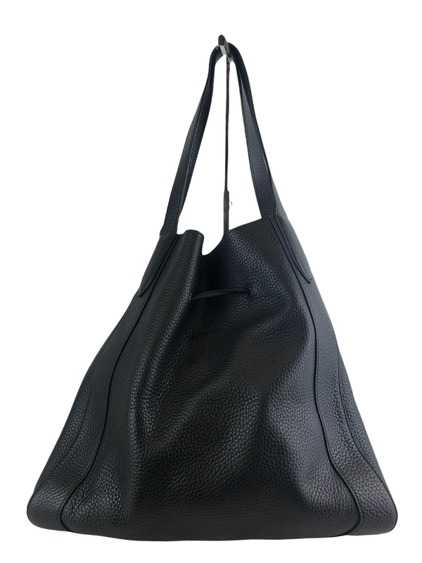 Mulberry Black Textured Leather "Millie" Drawstring Tote