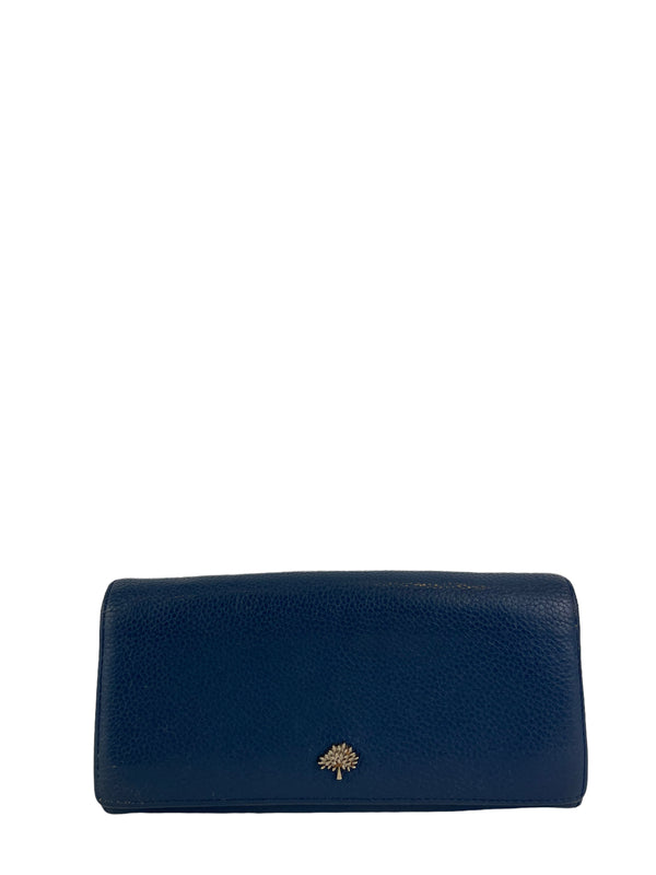 Mulberry Blue Grained Leather Wallet