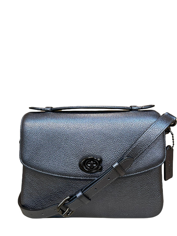 Coach Metallic Silver Leather Crossbody