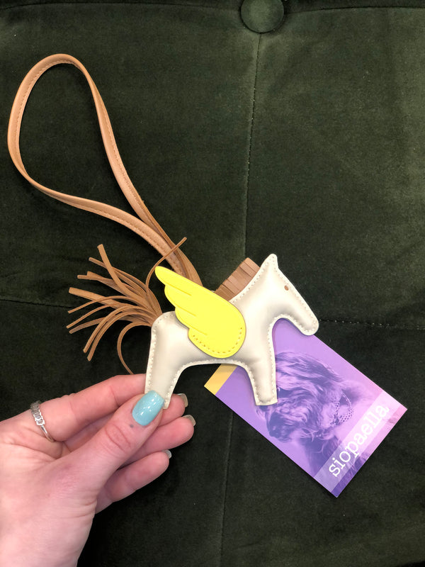 Hermes Cream Leather Horse Bag Charm