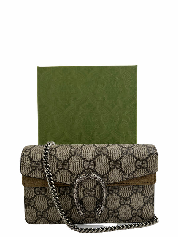 Gucci GG Supreme Monogram Canvas & Suede Super Mini Dionysus