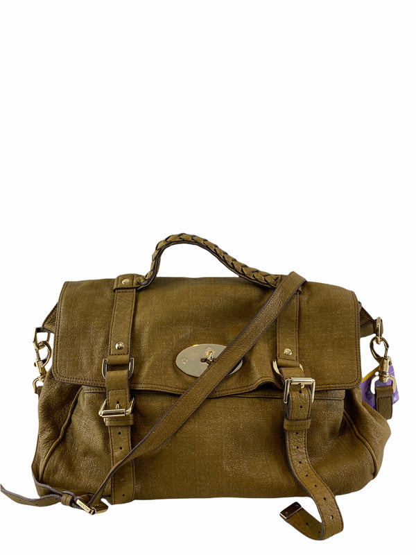 Mulberry Olive Leather ‘Alexa’ Bag