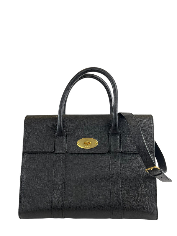 Mulberry Black Grained Leather Bayswater Tote