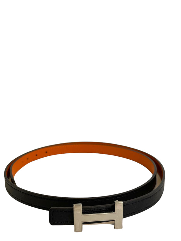 Hermès Reversible Black and Orange Leather Belt