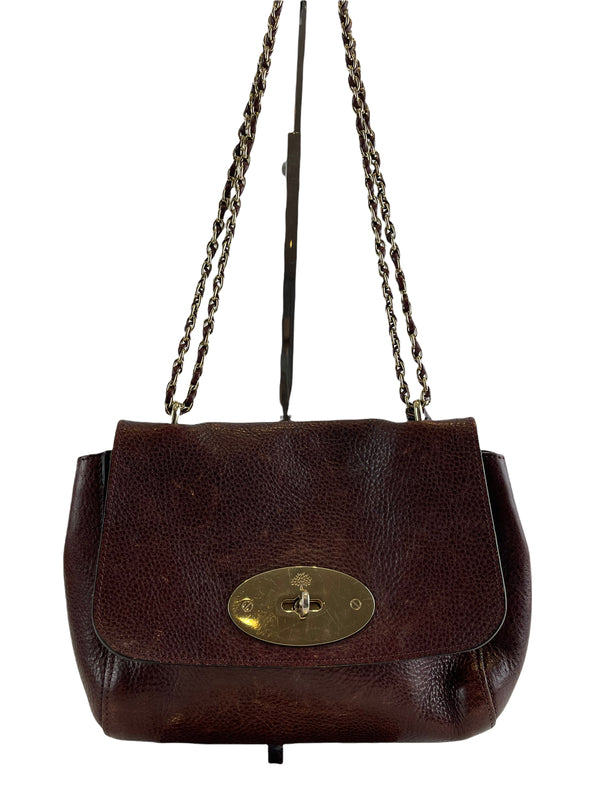 Mulberry Burgundy Leather "Lily" Crossbody