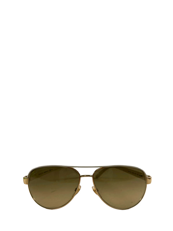 Gucci White Aviator Sunglasses