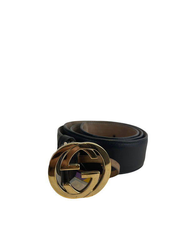 Gucci Black Leather Belt