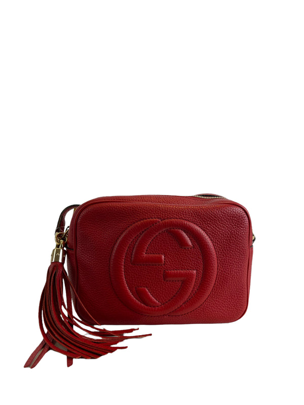 Gucci Small Red Leather "Disco" Crossbody