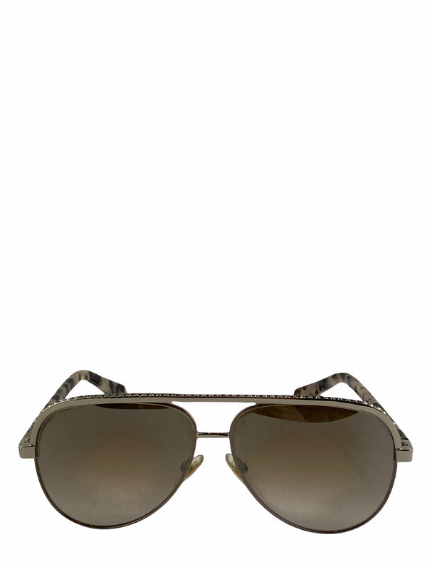 Jimmy Choo Silver Tone Diamanté Sunglasses