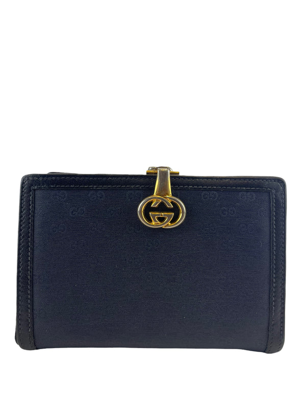 Gucci Vintage Black “GG” Canvas Wallet