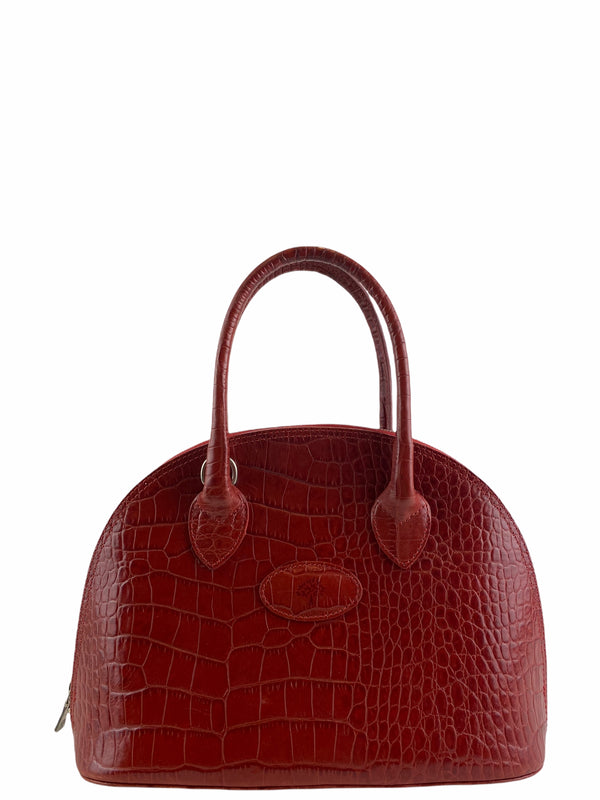 Mulberry Red Croc Embossed Leather - No Strap