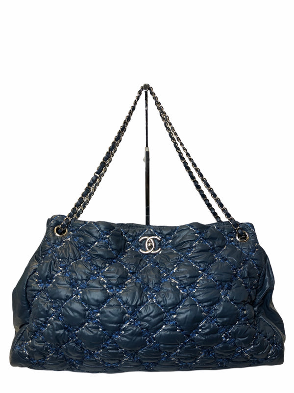 Chanel Blue Tweed Stitched & Quilted Nylon Shoulder Bag with Silvertone Hardware - As Seen on Instagram 9/12/20