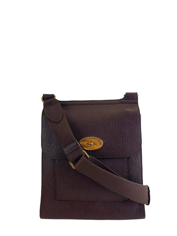 Mulberry Burgundy Leather "Antony" Messenger