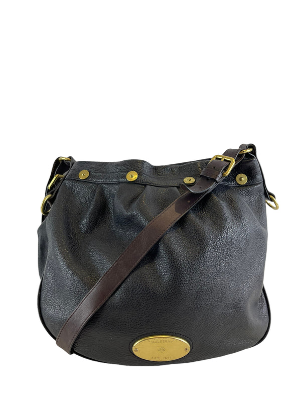 Mulberry Black Pebbled Leather Mitzy Crossbody