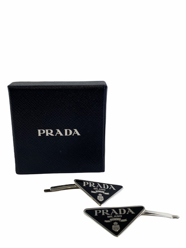 Prada Silver Tone HairClips