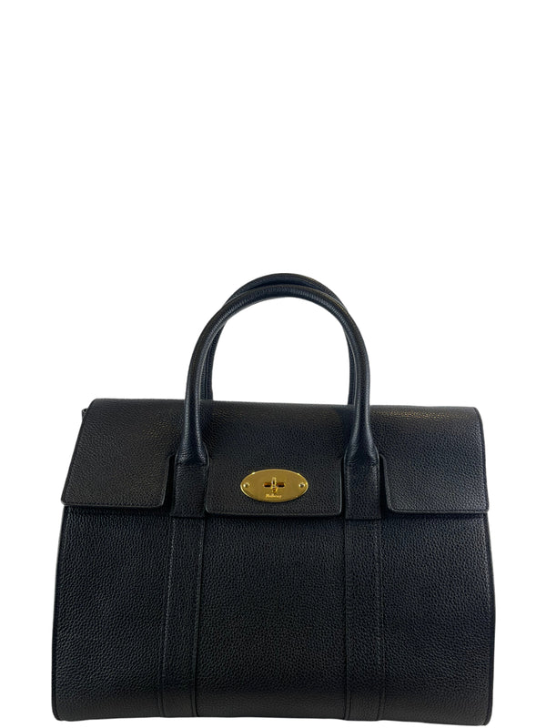 Mulberry Black Grained Leather "Bayswater" Tote