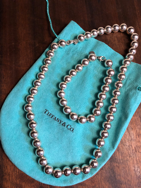 Tiffany & Co Sterling Beaded Bracelet and Necklace - sold as a set - As Seen on Instagram