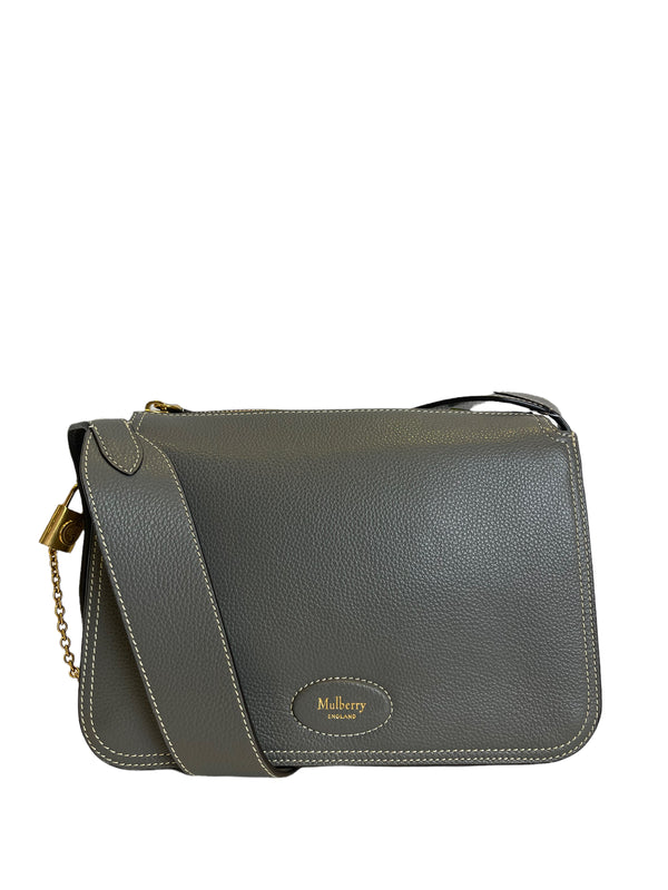 Mulberry Grey Leather "Billie" Crossbody