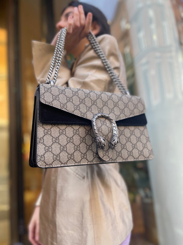 Gucci Monogram Canvas 'Dionysus' Chain Handbag