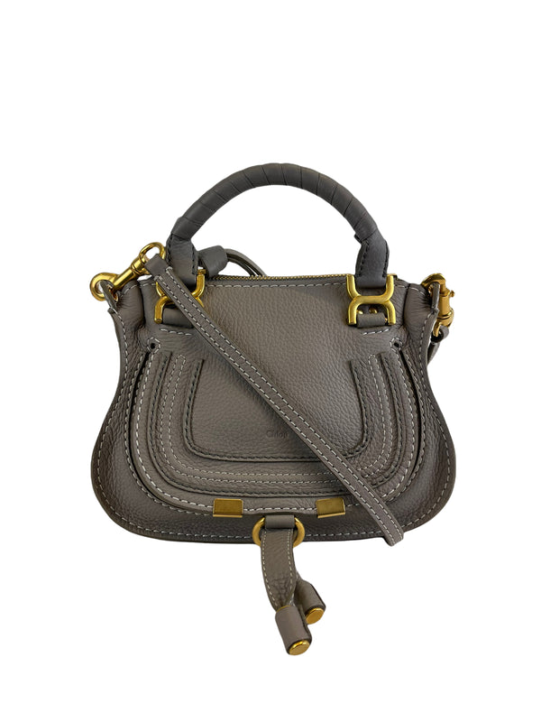 Chloe Grey Leather ‘Marcie Satchel’ Crossbody Bag