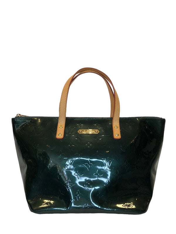 Louis Vuitton Emerald Green Vernis Leather "Bellevue" Tote