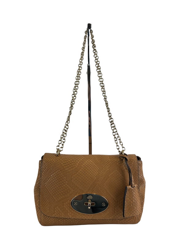 Mulberry Tan Leather Snake Print ‘Lily’ Crossbody